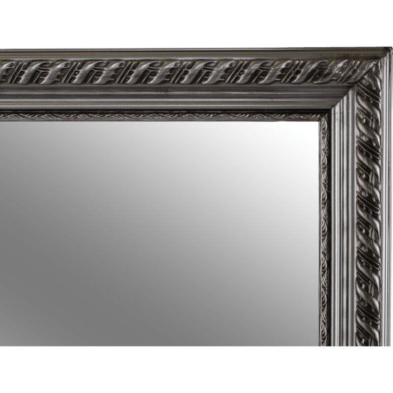 Zrkadlo, 38x128cm, drevený rám strieborný, MALKIA TYP 5