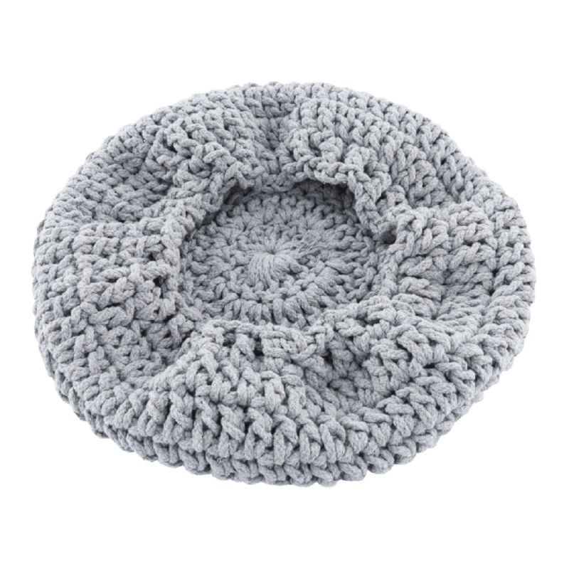 Taburet, 33cm, sivá vlna, drevo prírodné, NAIDA