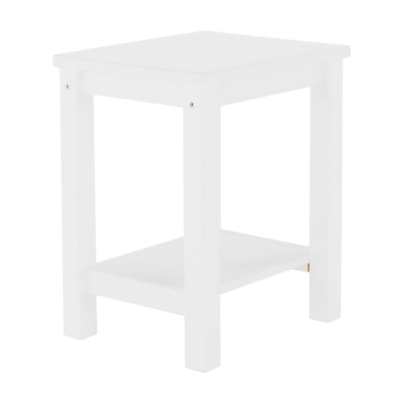 Nočný stolík, 38cm, masív, biely, FOSIL