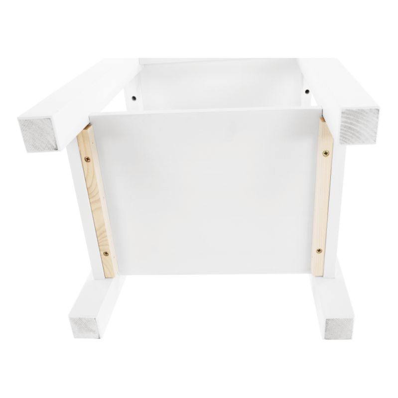 Nočný stolík, 38cm, masív, biely, FOSIL