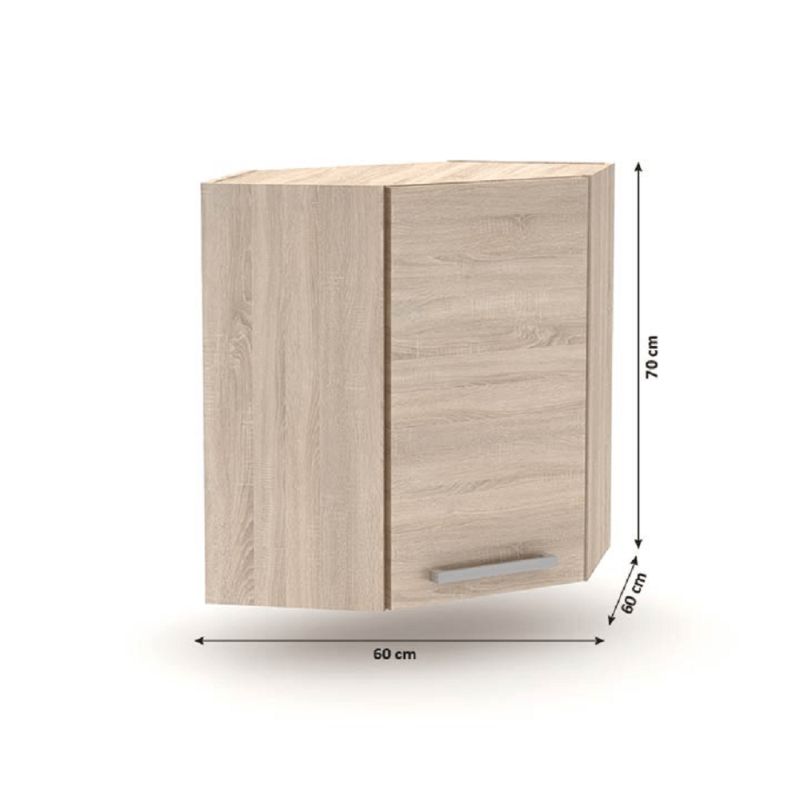 Horná skrinka roh, 60cm, dub sonoma, NOVA PLUS NOPL-013-OH