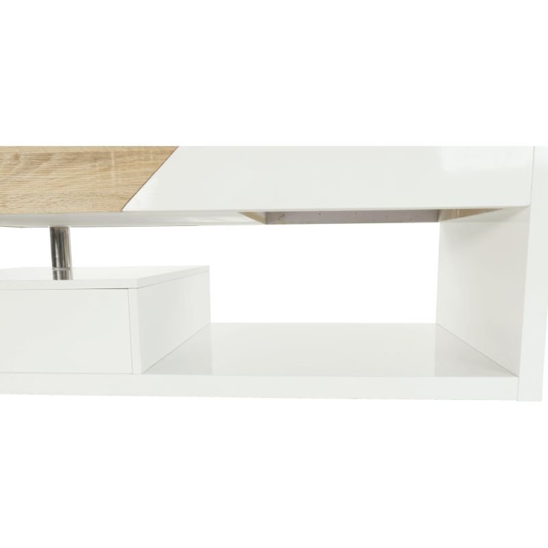 Konferenčný stolík, 120x60cm, biely, dub sonoma, MELIDA