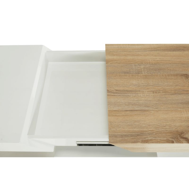 Konferenčný stolík, 120x60cm, biely, dub sonoma, MELIDA