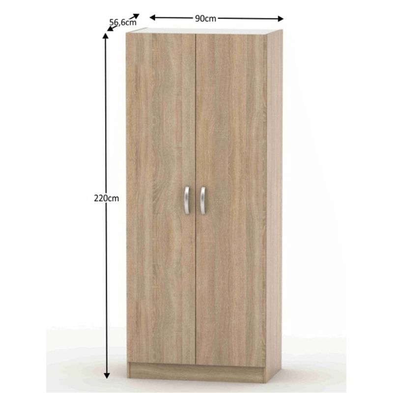 Skriňa, 90cm, kombinovaná, dub sonoma, BETTY 2, BE02-003-00