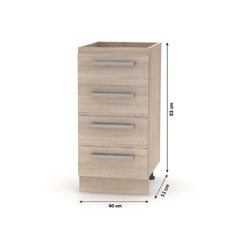 Spodná skrinka, 40cm, dub sonoma, NOVA PLUS NOPL-055-0S
