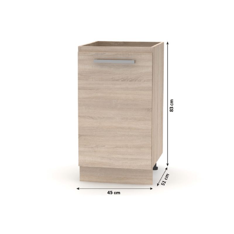 Spodná skrinka, 45cm, dub sonoma, NOVA PLUS NOPL-063-0S