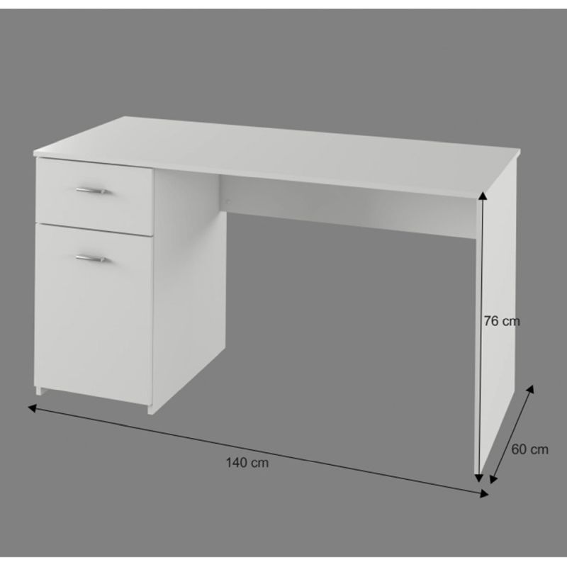 PC stôl, 140x60cm, biely, BANY