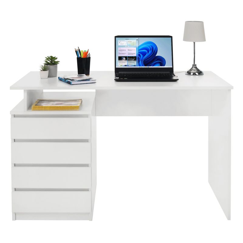 PC stôl, 118x60cm, biely, HANY NEW