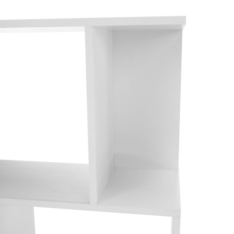 PC stôl, 120x60cm, s regálom, biely, FLOKI NEW