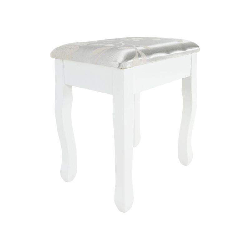 Toaletný stolík, 72cm, s taburetom, biely, strieborný, LINET NEW