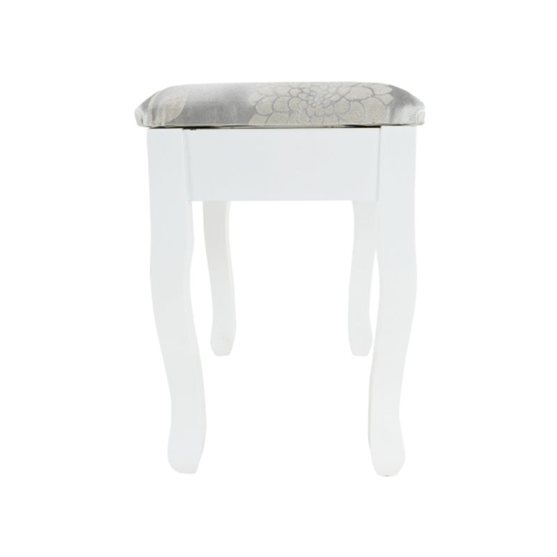 Toaletný stolík, 72cm, s taburetom, biely, strieborný, LINET NEW