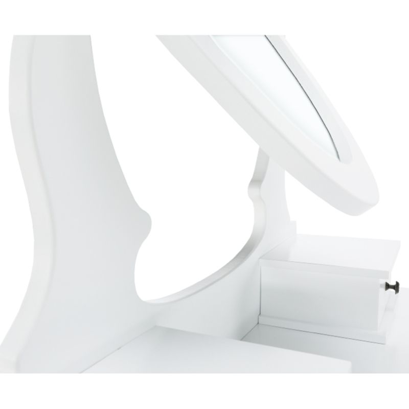 Toaletný stolík, 72cm, s taburetom, biely, strieborný, LINET NEW