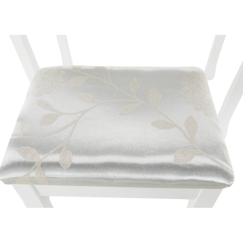 Toaletný stolík, 72cm, s taburetom, biely, strieborný, LINET NEW