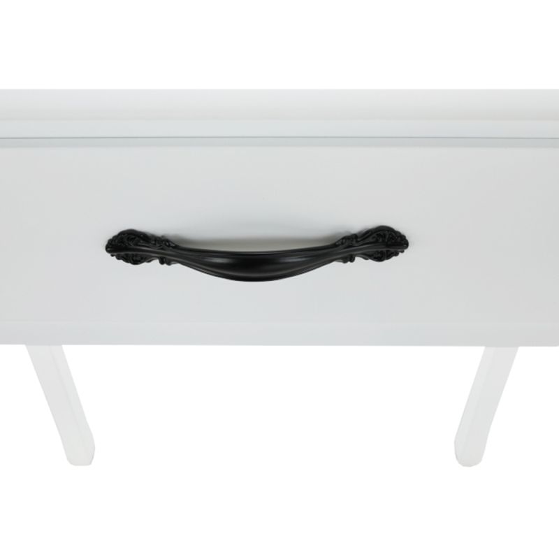 Toaletný stolík, 72cm, s taburetom, biely, strieborný, LINET NEW