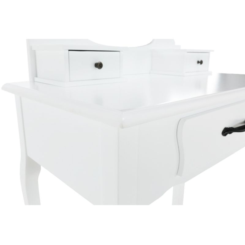 Toaletný stolík, 72cm, s taburetom, biely, strieborný, LINET NEW