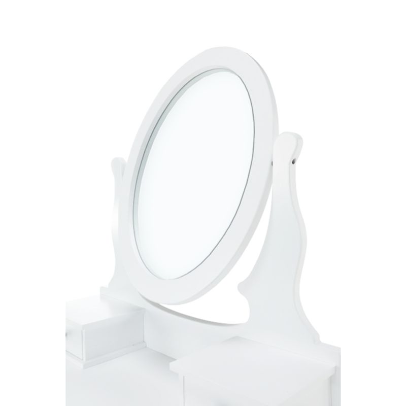 Toaletný stolík, 72cm, s taburetom, biely, strieborný, LINET NEW