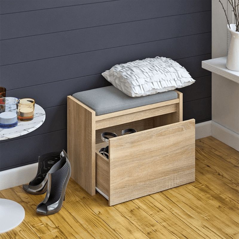 Lavica s úložným priestorom, 60cm, dub sonoma, BERGI