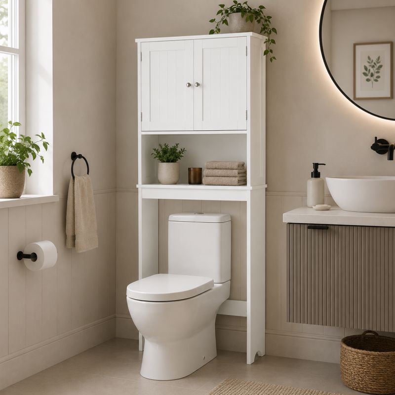 Skrinka nad WC, 65cm, biela, ATENE TYP 5