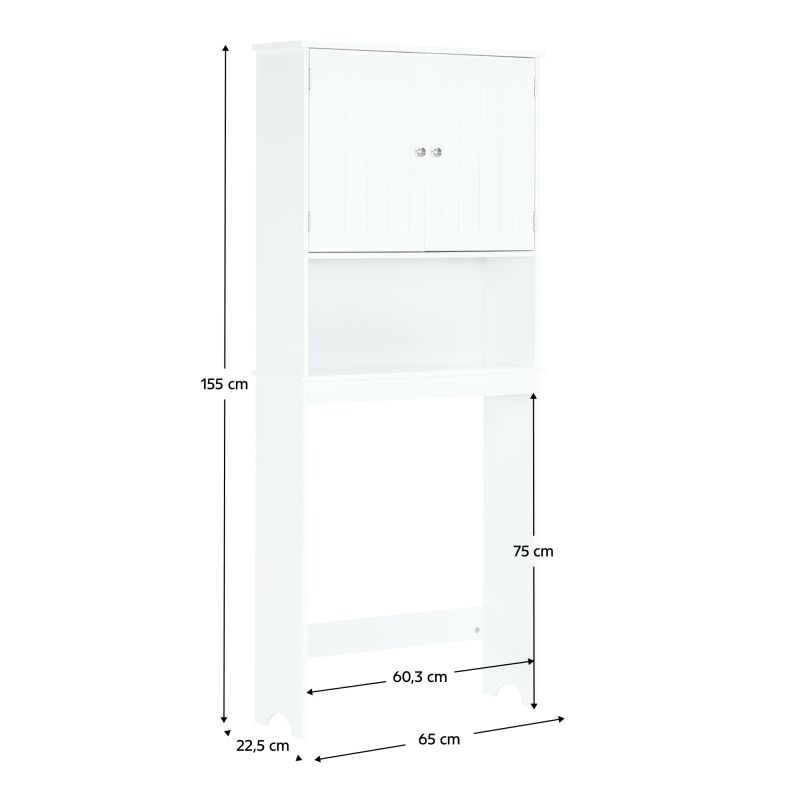 Skrinka nad WC, 65cm, biela, ATENE TYP 5