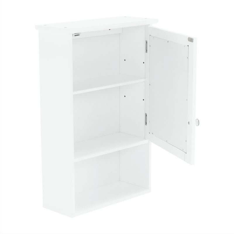 Závesná skrinka so zrkadlom, 40cm, biela, ATENE TYP 2