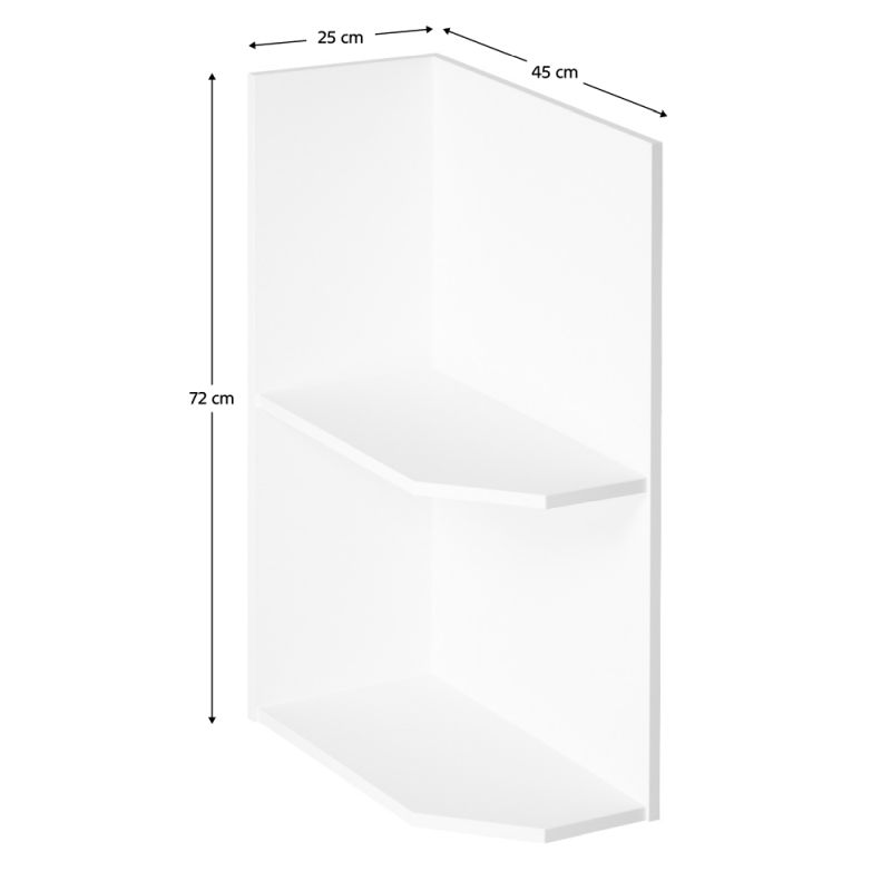 Spodná skrinka otvorená, 25cm, biela, ľavá, AURORA D25PZ