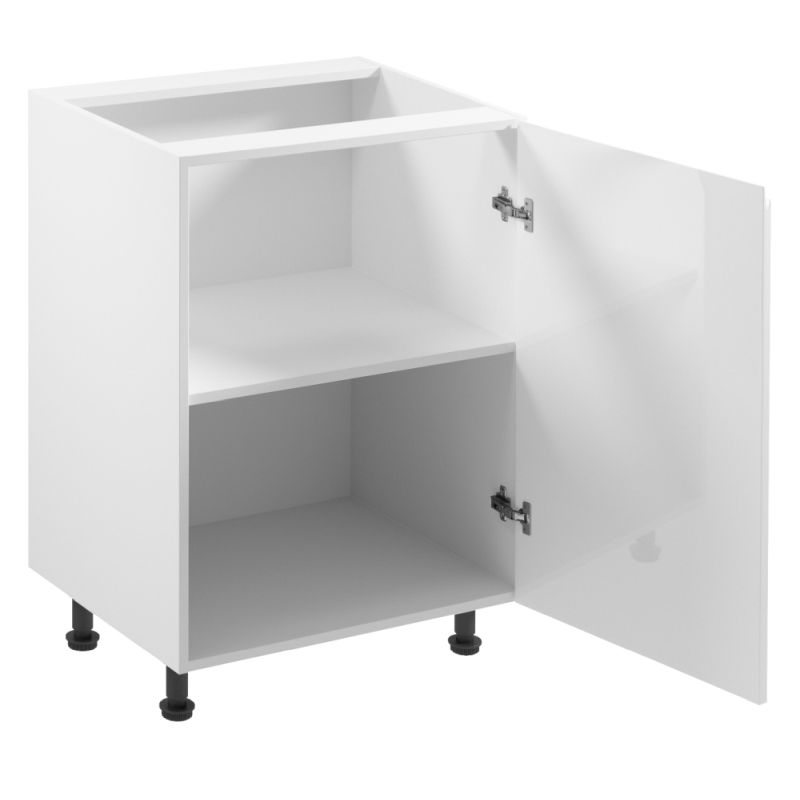 Spodná skrinka, 60cm, biela, biely lesk, pravá, AURORA D601F