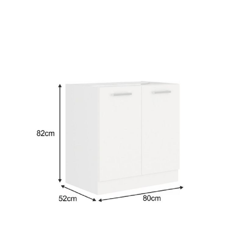Spodná skrinka drezová, 80cm, biela, SPLIT 80 ZL 2F BB