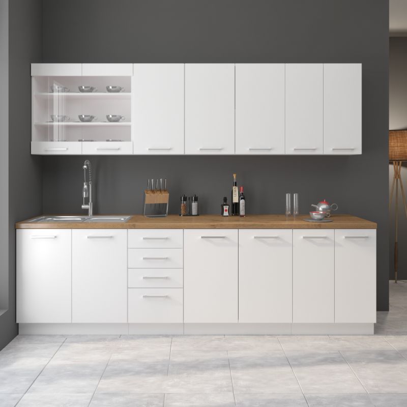 Horná skrinka rohová, 58cm, biela, SPLIT 58x58 GN-72 1F