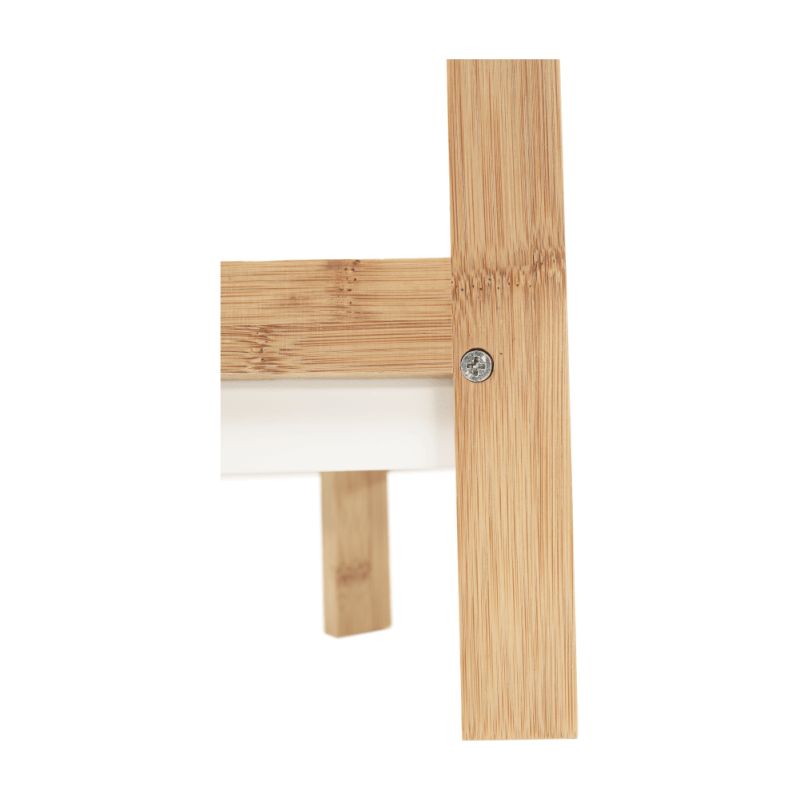 Rohový regál, 23cm, bambus, prírodný, biely, FONG