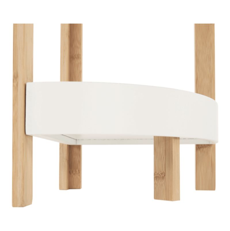 Rohový regál, 23cm, bambus, prírodný, biely, FONG