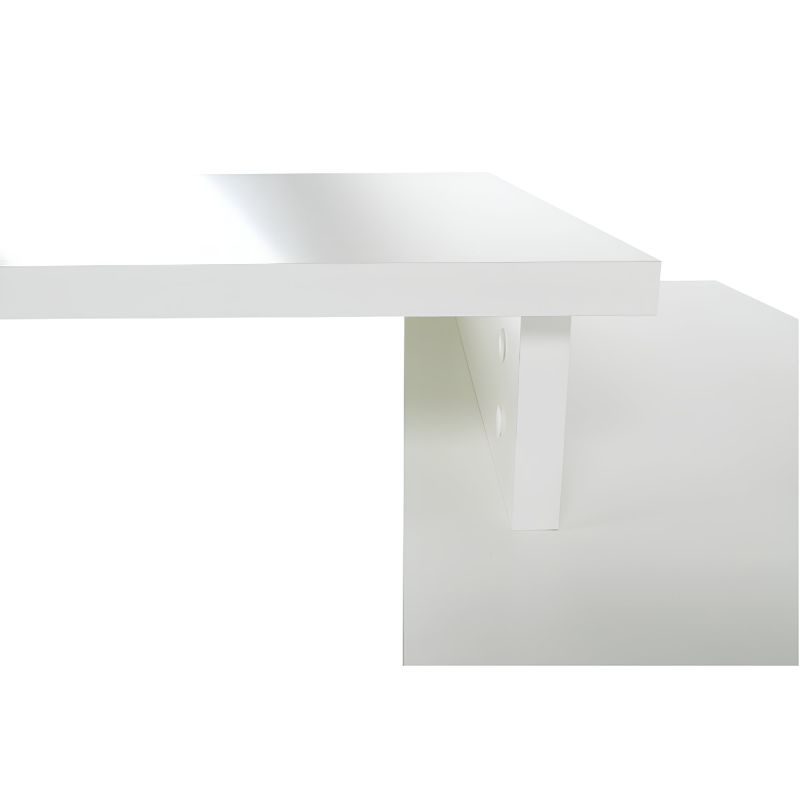 Písací stôl, 167x138cm, biely, sivý, DALTON 2 NEW