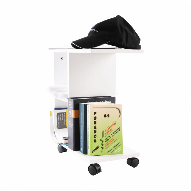 Príručný stolík, 40x24cm, biely, ABBAS NEW