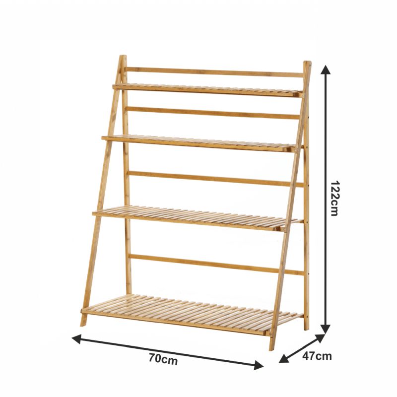 Regál, 70cm, bambus, prírodný, NEPEL TYP 2