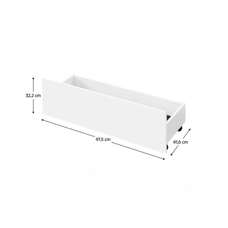 Zásuvný kontajner pod posteľ, 2 kusy, biely, MIDEA