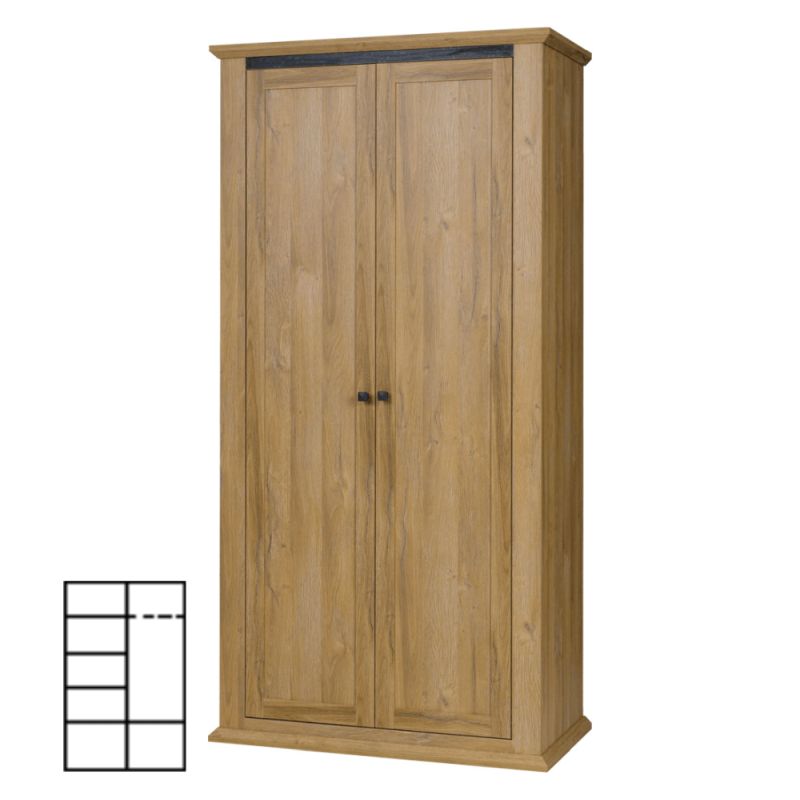 Skriňa, 100cm, kombinovaná, dub grand, LEON MZ2