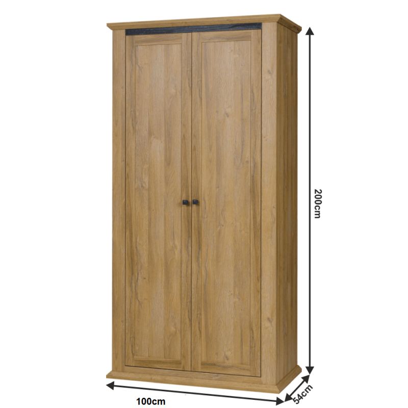 Skriňa, 100cm, kombinovaná, dub grand, LEON MZ2
