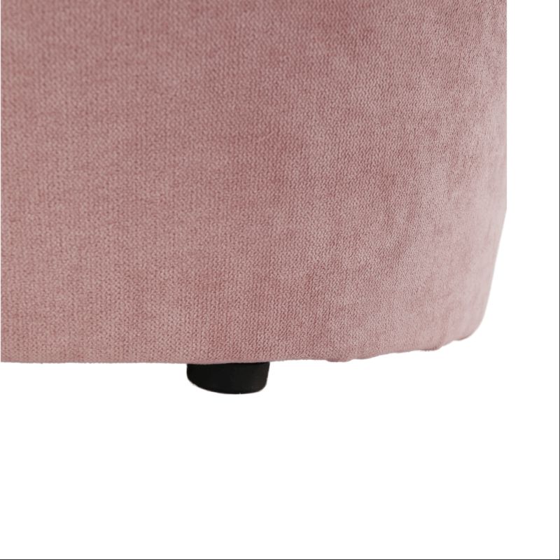 Kreslo klubové, s taburetom, púdrová ružová látka, ROSE