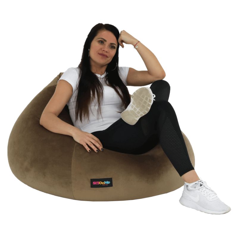 Sedací vak, 75cm, sivohnedá TAUPE látka, TRIKALO