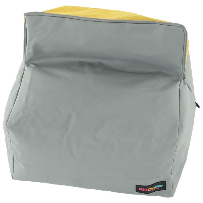 Sedací vak, 50cm, sivý, žltý, látka, ALIMOR