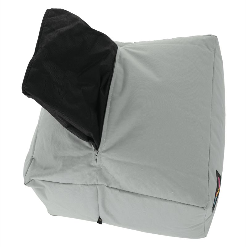 Sedací vak, 50cm, sivý, žltý, látka, ALIMOR