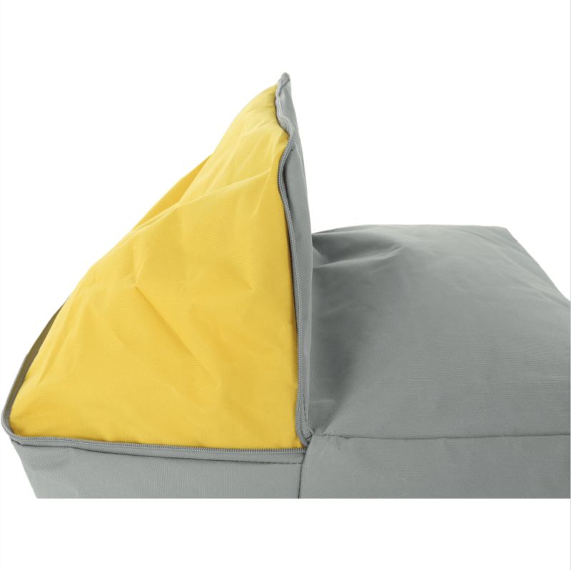 Sedací vak, 50cm, sivý, žltý, látka, ALIMOR