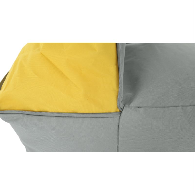Sedací vak, 50cm, sivý, žltý, látka, ALIMOR