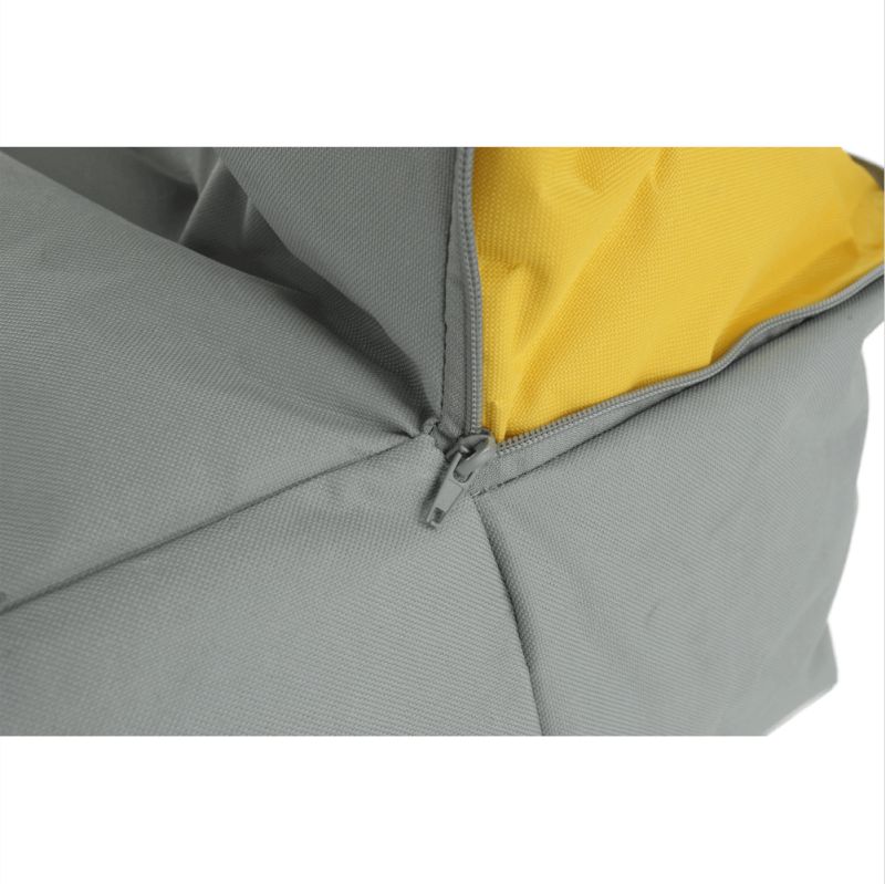 Sedací vak, 50cm, sivý, žltý, látka, ALIMOR
