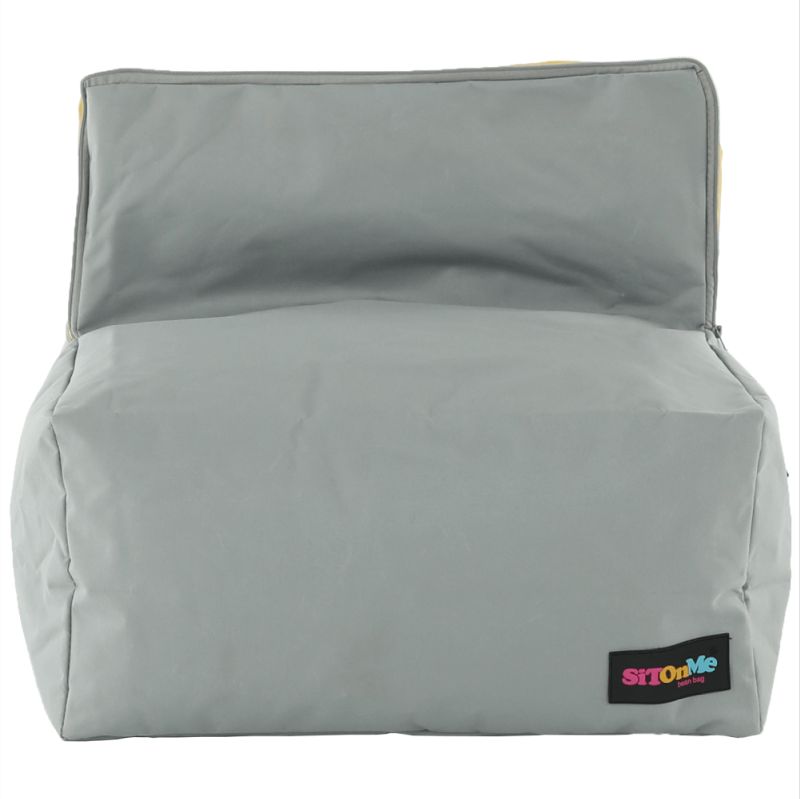 Sedací vak, 50cm, sivý, žltý, látka, ALIMOR
