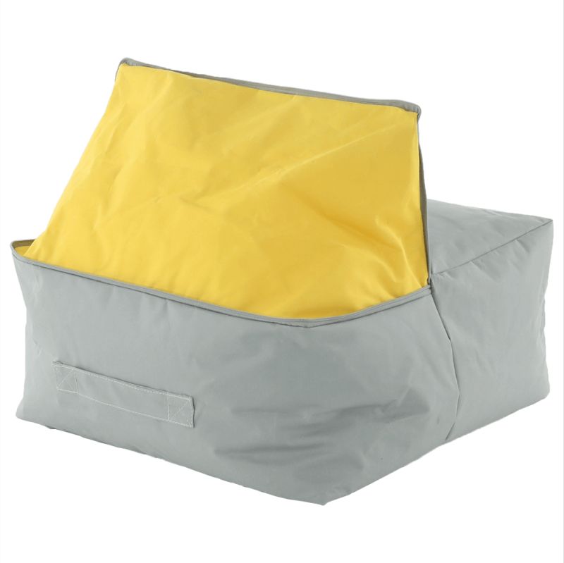Sedací vak, 50cm, sivý, žltý, látka, ALIMOR