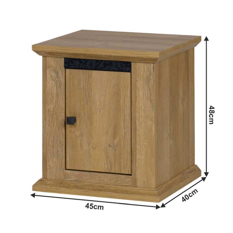 Nočný stolík, 45cm, dub grand, LEON MZ19