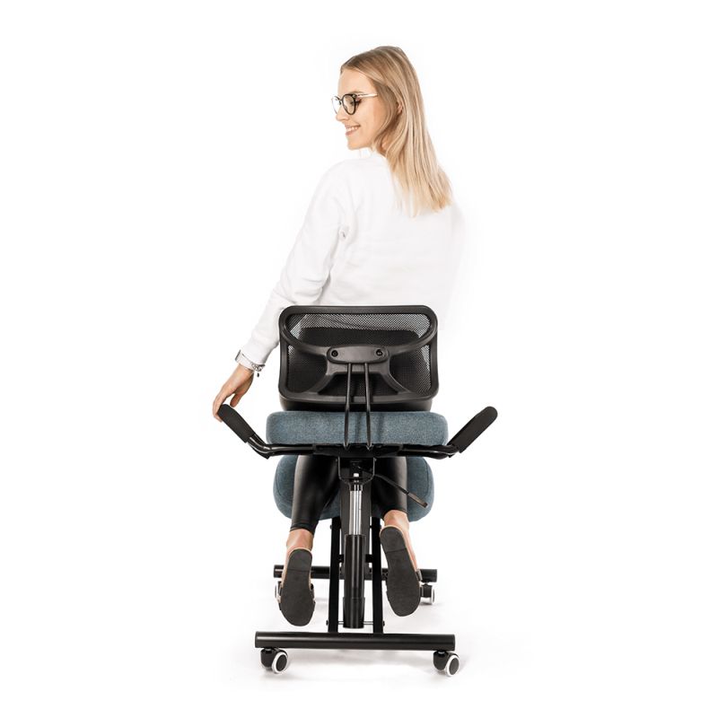 Ergonomický kľakosed, sivá látka, čierny, RUFUS