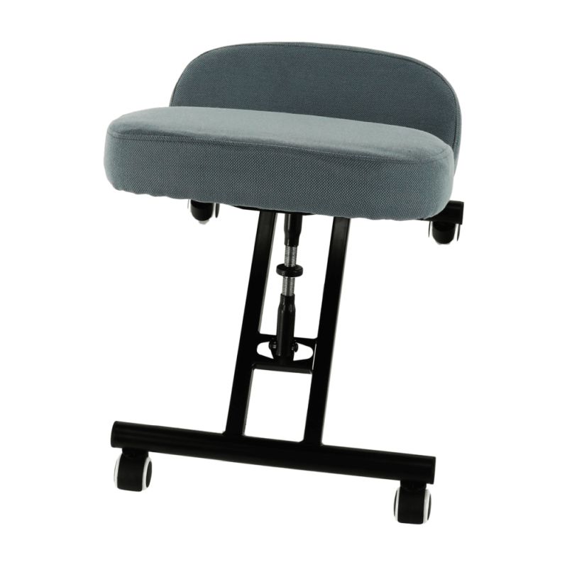 Ergonomický kľakosed, svetlosivá látka, čierny, KILIAN