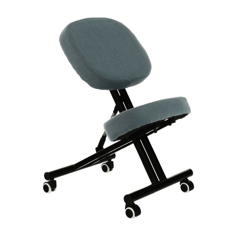 Ergonomický kľakosed, svetlosivá látka, čierny, KILIAN