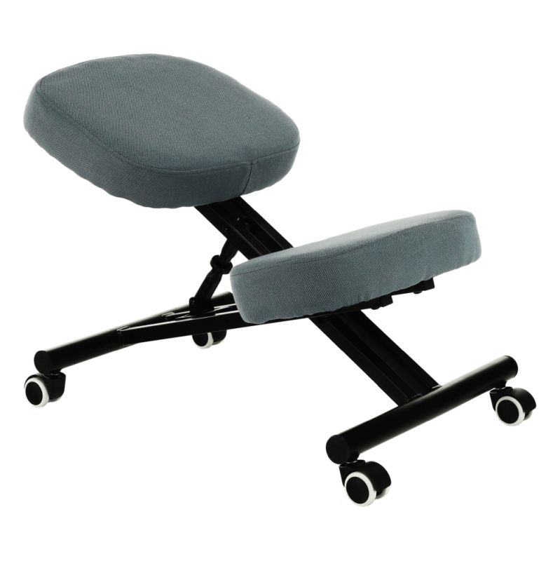 Ergonomický kľakosed, svetlosivá látka, čierny, KILIAN